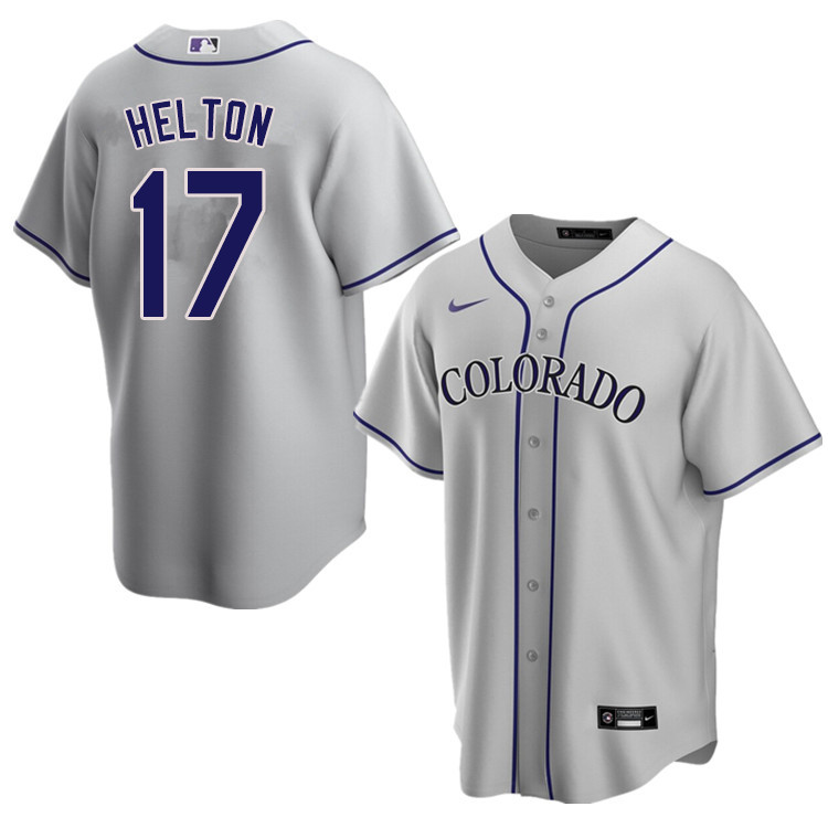 Nike Men #17 Todd Helton Colorado Rockies Baseball Jerseys Sale-Gray